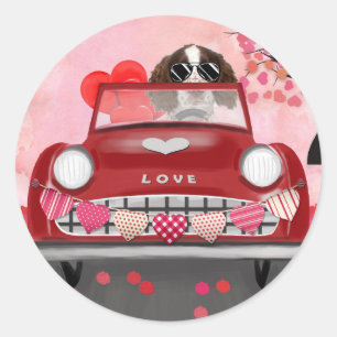 Adesivo Namorados Inglês Springer Spaniel Car Hearts