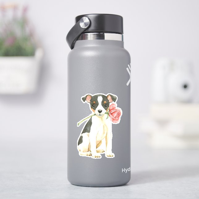 Adesivo Namorados Rosa Toy Fox Terrier Vinyl (HidroFlask)