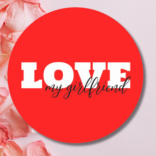 Adesivo Namorados Vermelho Neon White LOVE