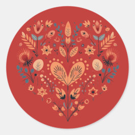 Adesivo Namorados vermelhos do coração nórdico escandinavo