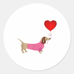 Adesivo Namorados Weiner Daschund Doxies No Vestido De Cão