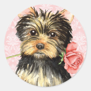 Adesivo Namorados Yorkie cor-de-rosa