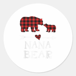 Adesivo Nana Bear Christmas Pajama Red Xadrez Bu