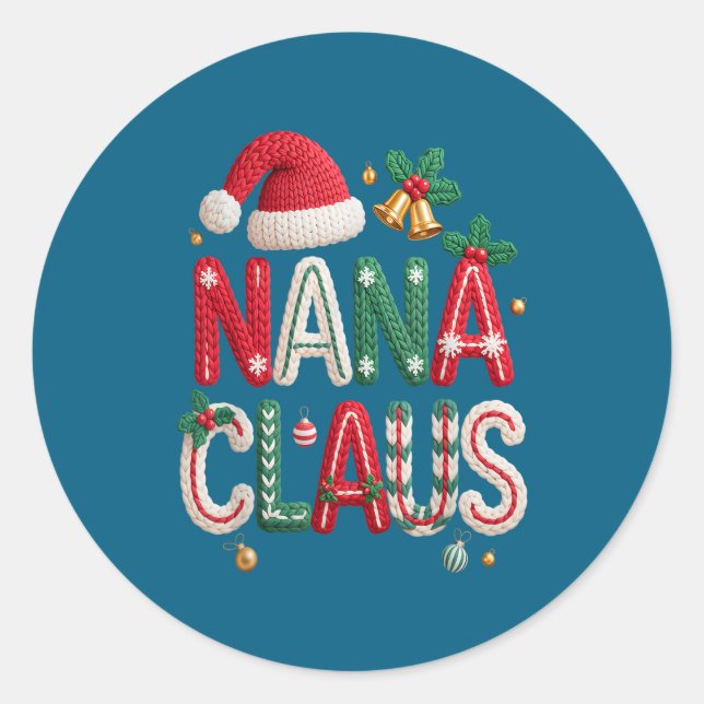 Adesivo Nana Claus Santa Claus Grandma Family Matching Chr (Frente)
