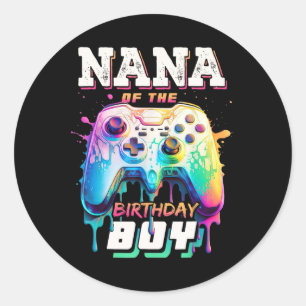 Adesivo Nana Do Menino Do Aniversário Jogo De Vídeo Corres