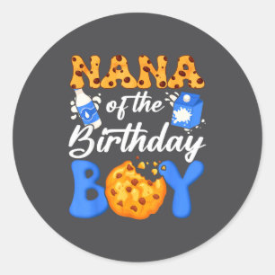 Adesivo Nana Do Menino Do Aniversário Leite E Biscoitos 1º