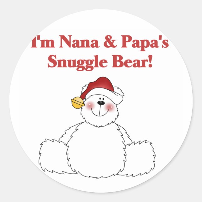 Adesivo Nana e Papa's Snuggle Bear T-shirts e presentes (Frente)