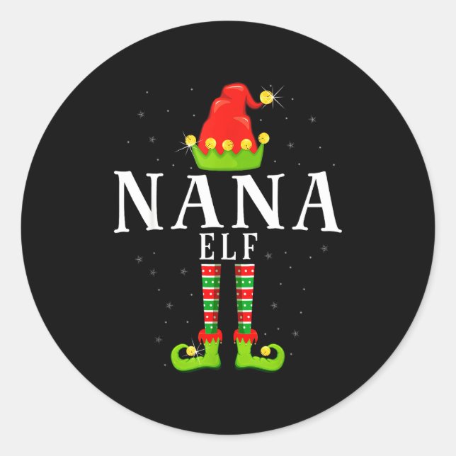 Adesivo Nana Elf Christmas Matching Xmas Pajama  (Frente)