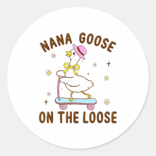 Adesivo Nana Goose On The Loose Funny Birthday Matching Fa (Frente)