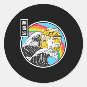 Adesivo Nana Leite Surfando Onda Kanagawa Kawaii Anime Vap