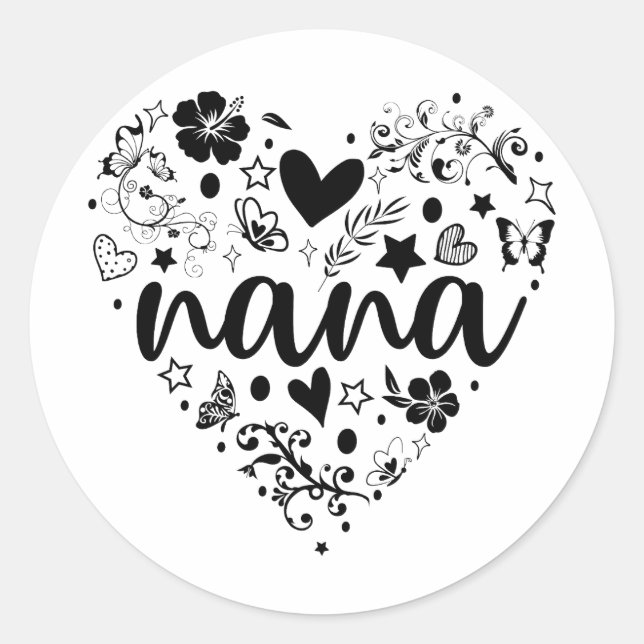 Adesivo Nana Stickers, Nana Heart, Nana Sticker, vovó (Frente)