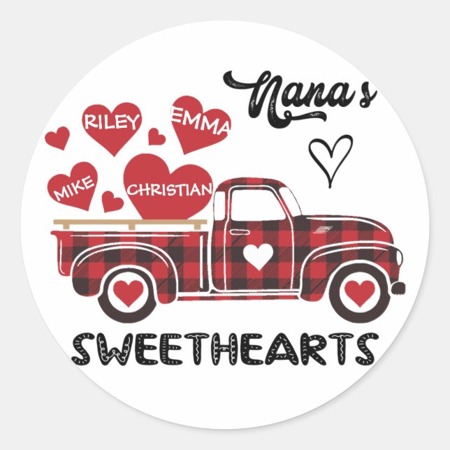 Adesivo Nana's Sweethearts Truck Personalizou Avó (Frente)