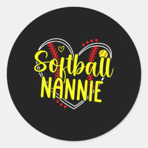 Adesivo Naninhe de Softbol Coração de Naninha de um Jogado