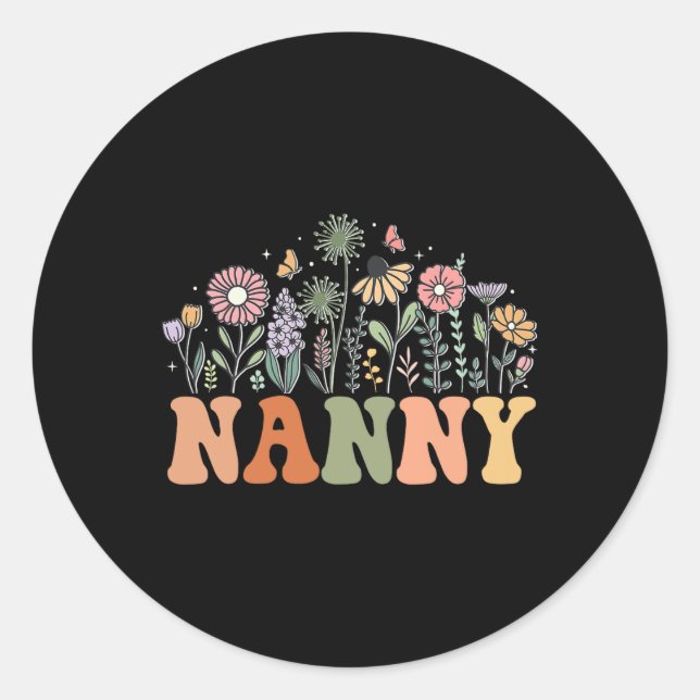 Adesivo Nanny Wildflower Floral Birthday Baby Shower New N (Frente)