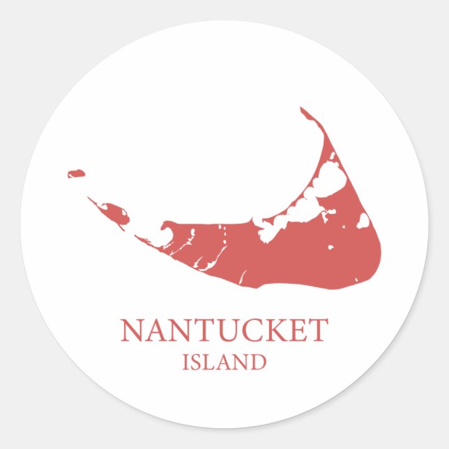 Adesivo Nantucket Island Map nantucket red (Frente)