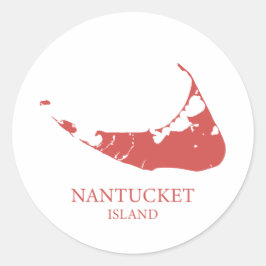 Adesivo Nantucket Island Map nantucket red