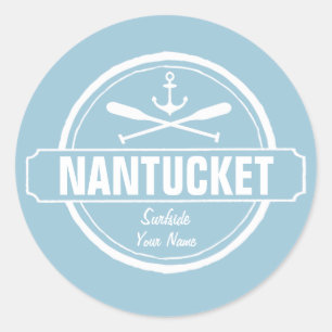 Adesivo Nantucket, nome personalizado MÃE, âncora náutica