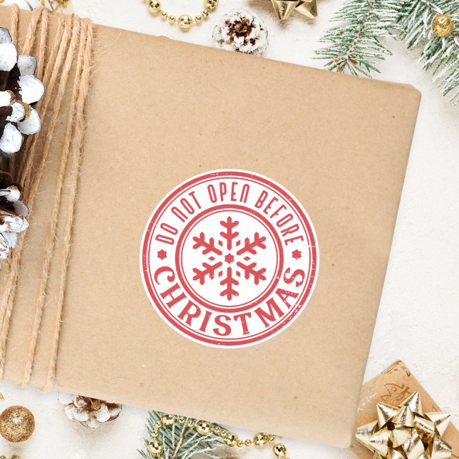 Adesivo Não Abrir Antes Do Presente De Natal (Criador carregado)