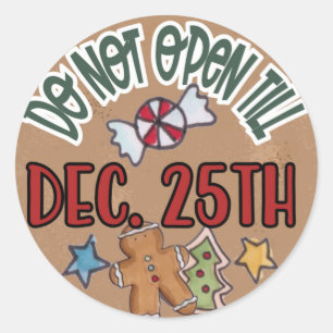 Adesivo Não Abrir Até O 25 De Dez.
