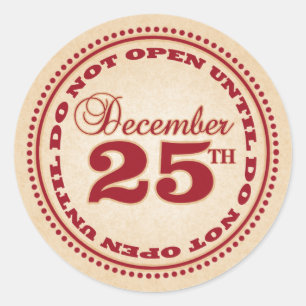 Adesivo Não Abrir Até Os Vinhetas De Natal