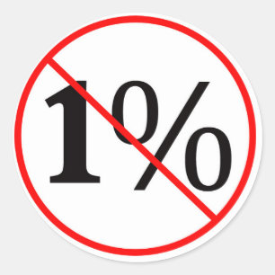 Adesivo NÃO ao 1%. Para baixo com a oligarquia americana