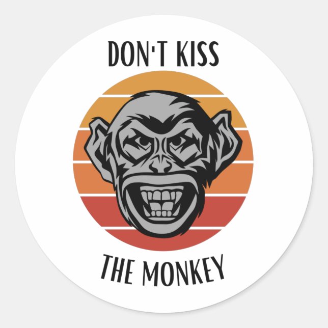 Adesivo Não beije o macaco (Frente)