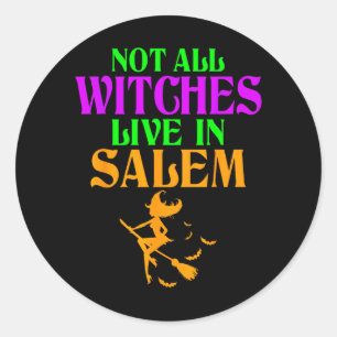 Adesivo Não Bruxas Vivem Em Salem Halloween Vassoura Engra