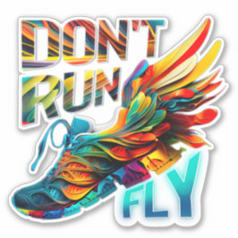 Adesivo Não corra, Fly | Neon Running custom cut vinil