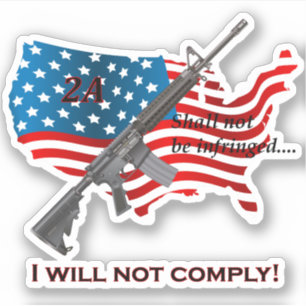Adesivo Não Cumprirei A Bandeira Americana AR15