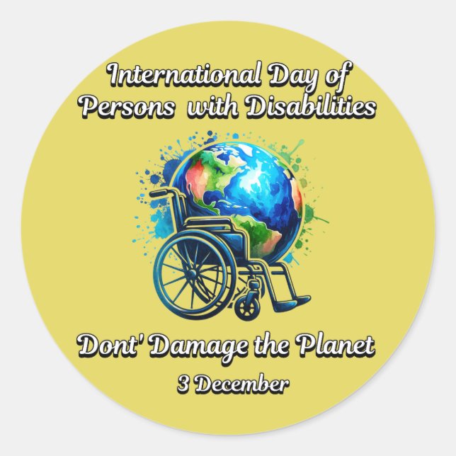 Adesivo Não danifice o planeta. Pessoas com Deficiência (Frente)