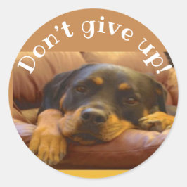 Adesivo Não desista do encorajamento rottweiler