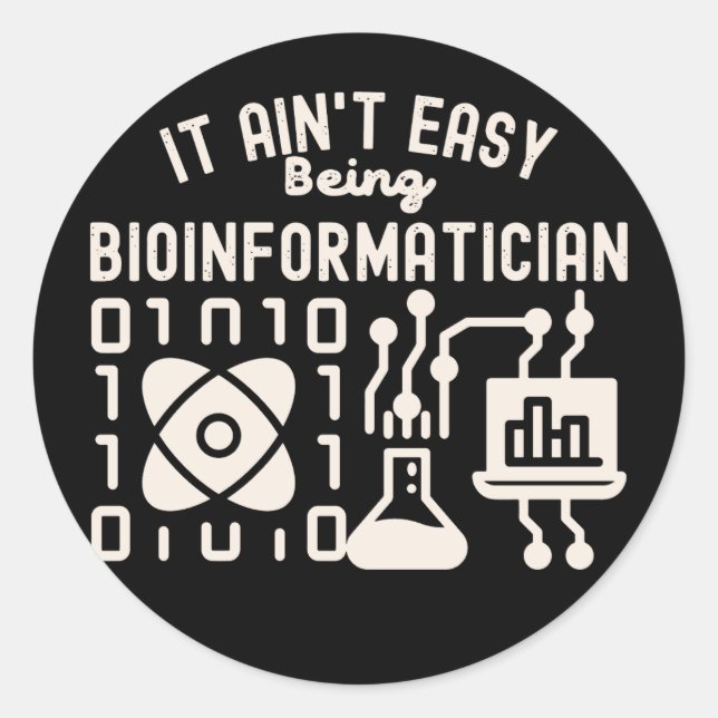 Adesivo Não é Fácil Ser Bioinformático (Frente)