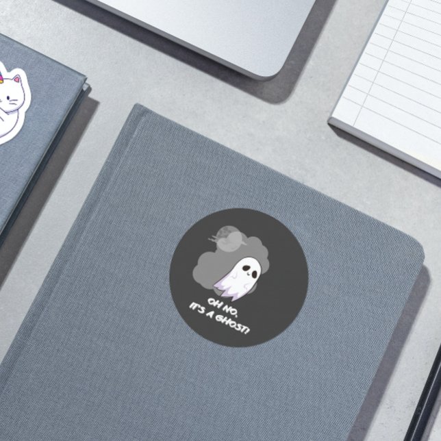 Adesivo Não, é um fantasma! Engraçado e engraçado Dia das  (Criador carregado)