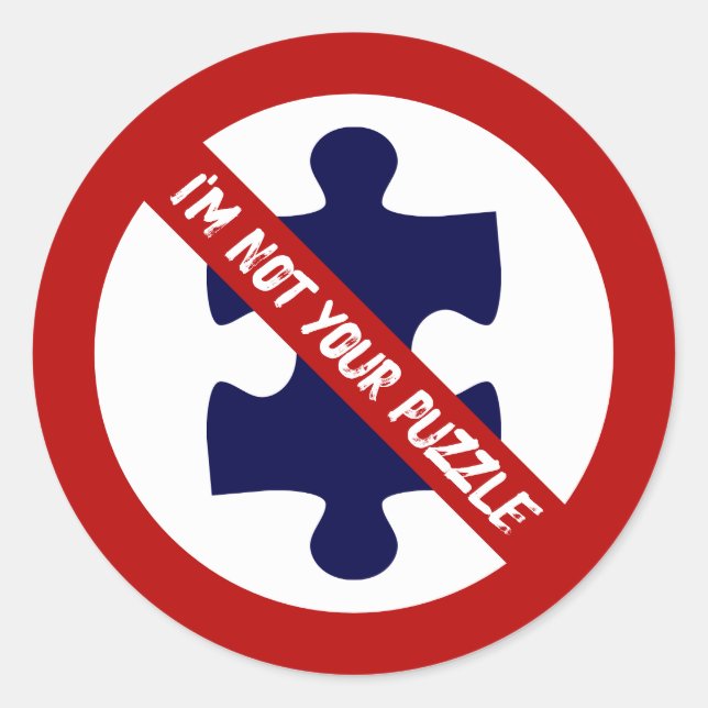 Adesivo Não é uma Peça de Puzzle, Sem Peças de Puzzle, Con (Frente)