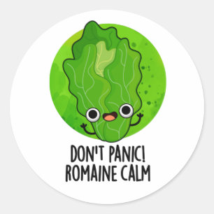 Adesivo Não entre em pânico Romaine Calm Cute Veggie Pun