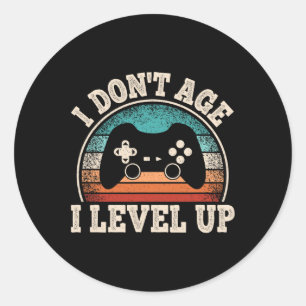 Adesivo Não Envelhecer, eu nivelo jogo de vídeo engraçado 