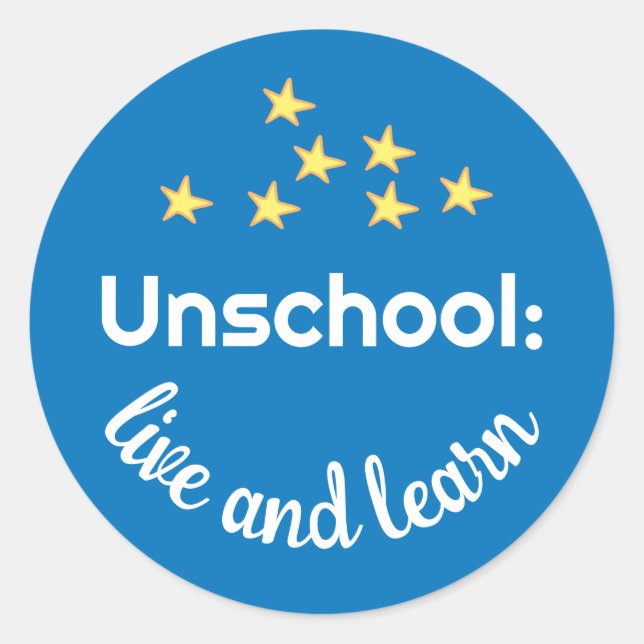 Adesivo Não Escolher Viver e Aprender com Stars Stickers (Frente)
