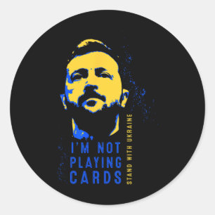 Adesivo Não Estou Jogando Cartas Zelensky Bandeira Ucrania