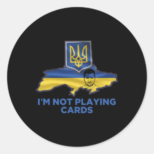 Adesivo Não Estou Jogando Cartas Zelensky Trump Apoio à Uc