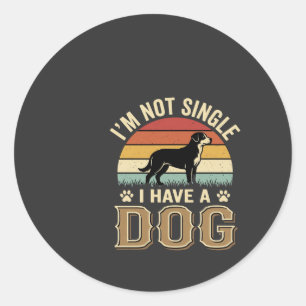 Adesivo Não Estou Solteiro Amante de Cachorro Vintage
