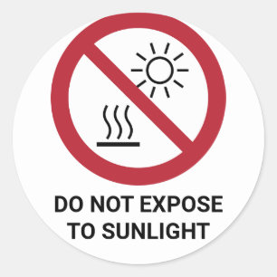 Adesivo Não Exponha À Luz Solar Direta, Sinal De Proibição