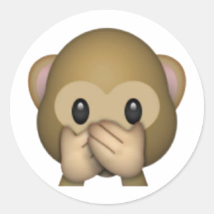 Adesivo Não fale nenhum macaco mau - Emoji