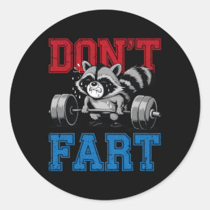 Adesivo Não Fart Funny Raccoon Gym Malhação Weigh