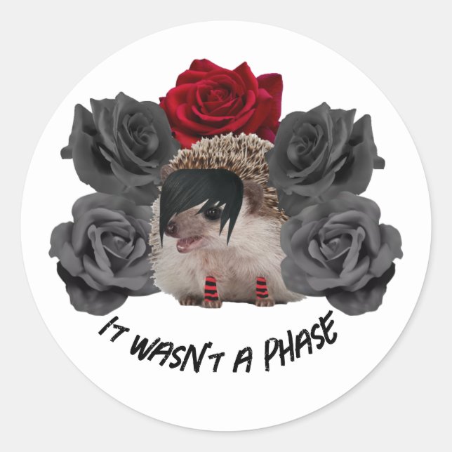Adesivo Não foi uma fase de Emo Hedgehog (Frente)