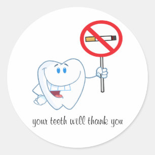 Adesivo Não fumadores - seus dentes agradecer-lhe-ão