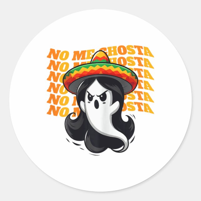 Adesivo Não, Ghosta Engraçado Mexicano Halloween Mulheres  (Frente)