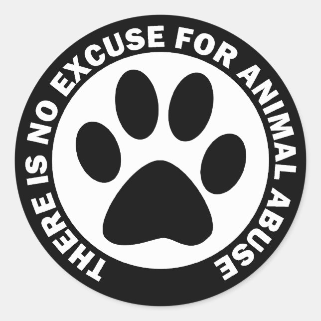 Adesivo Não Há Desculpa Para Abuso De Animais (Frente)