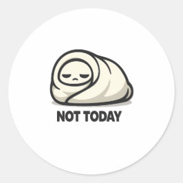 Adesivo Não Hoje - Cachorrinho Cansado Manta Burrito 