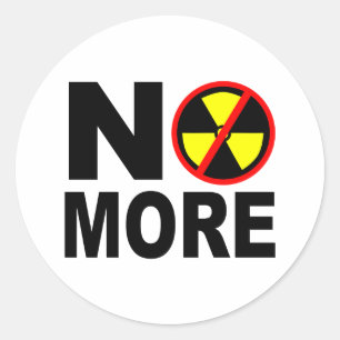 Adesivo Não mais slogan antinuclear do protesto