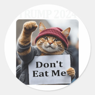Adesivo Não me coma gatos para Trump 2024